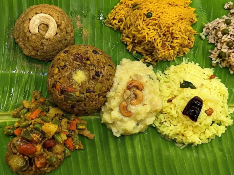 Traditional vegetarian lunch menu